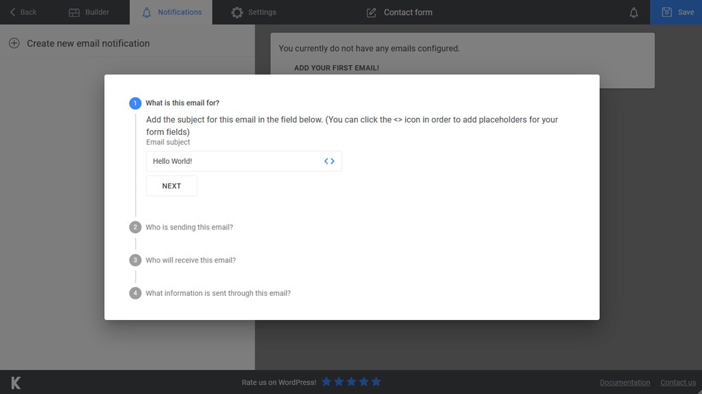 Set Email and SMS Notifications on Kali Forms