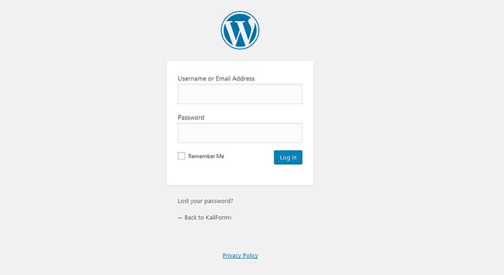 WP admin panel